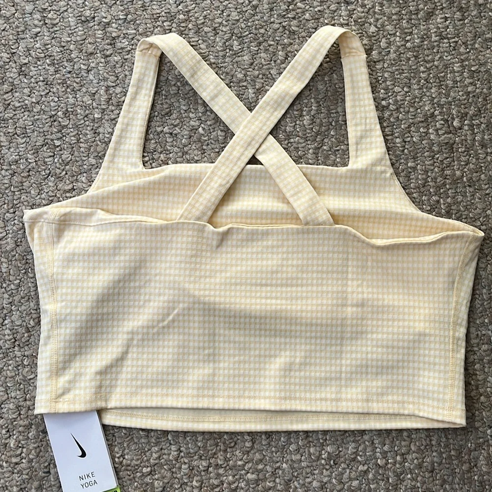 NWT NIKE Yellow and White Gingham Tank Top Size XXL